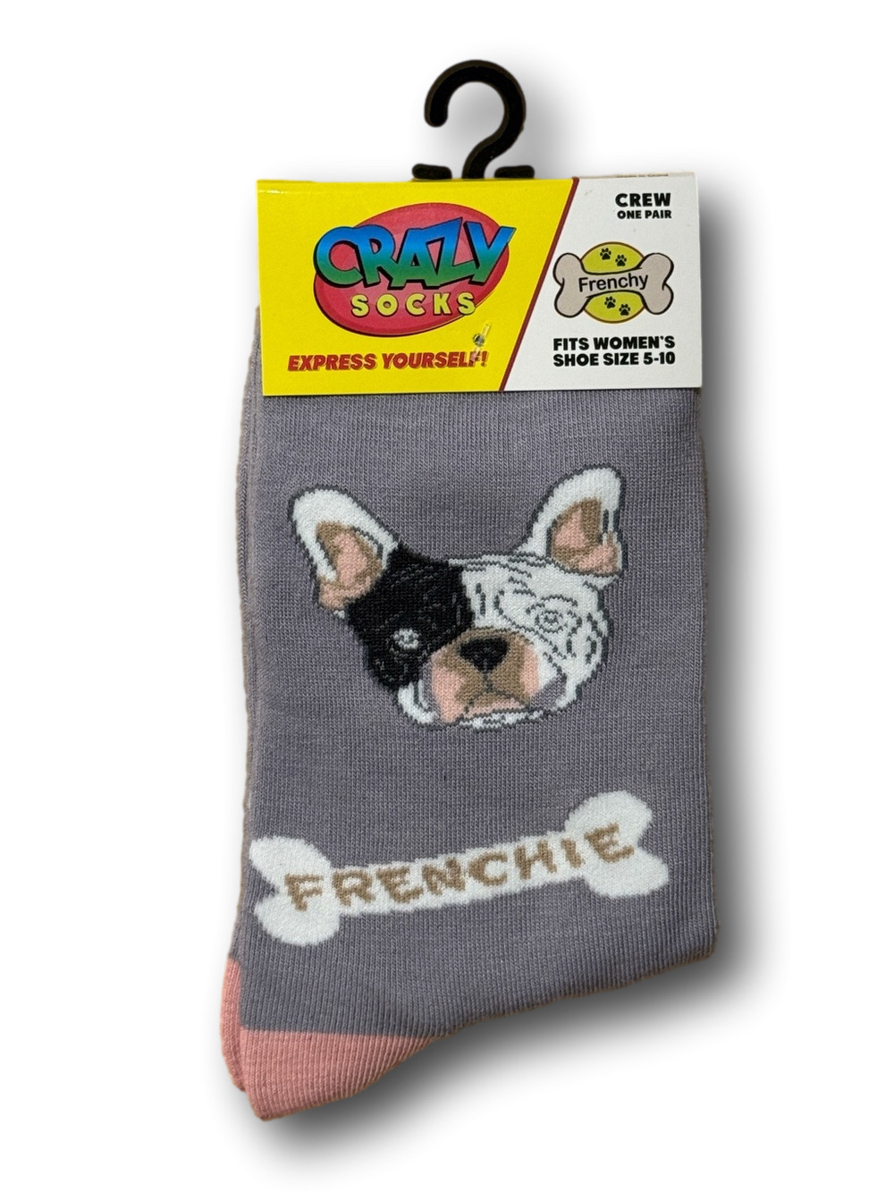 3/$15 French Bulldog Funny Novelty Crew Socks - NWT